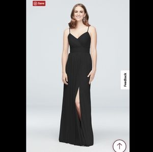 🥂 Black Ruched Waist Spaghetti Strap Mesh Dress🔥